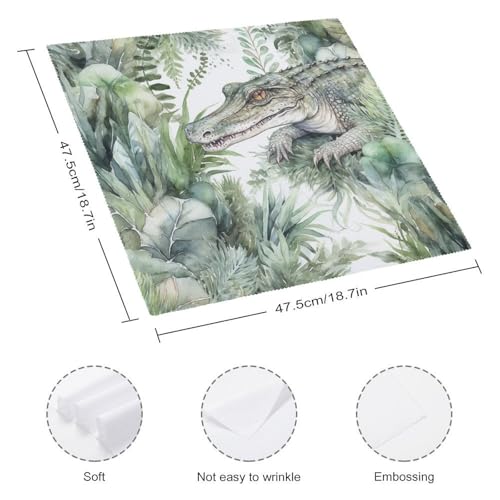 Servilletas de tela cuadradas color verde cocodrilo 4 piezas miniatura 2