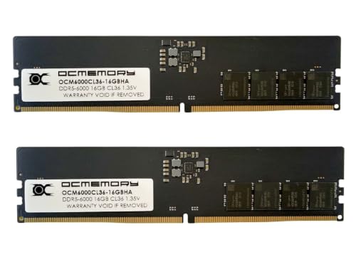 OCMEMORY 日本ブランド DDR5メモリ DDR5-6000 CL36 32GBKit (16GB×2枚組) AMD EXPO/INTEL XMP対応 国内正規保証 OCM6000CL36D-32GBHA