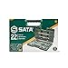 SATA 22-Piece Socket Set, SAE and 1/2-Inch Drive, with Ratchet, Extensions and Accessories in a Green Plastic Carrying Case - ST09088SJ