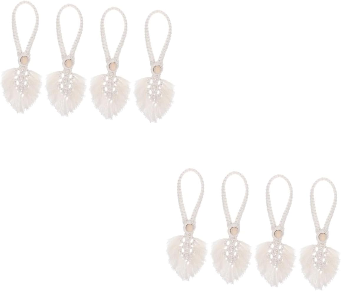 8pcs Bohemian Style Rope Curtain Tiebacks Tassels for Drapes Easy to Install Holdbacks for Living Room and Bedroom Decor