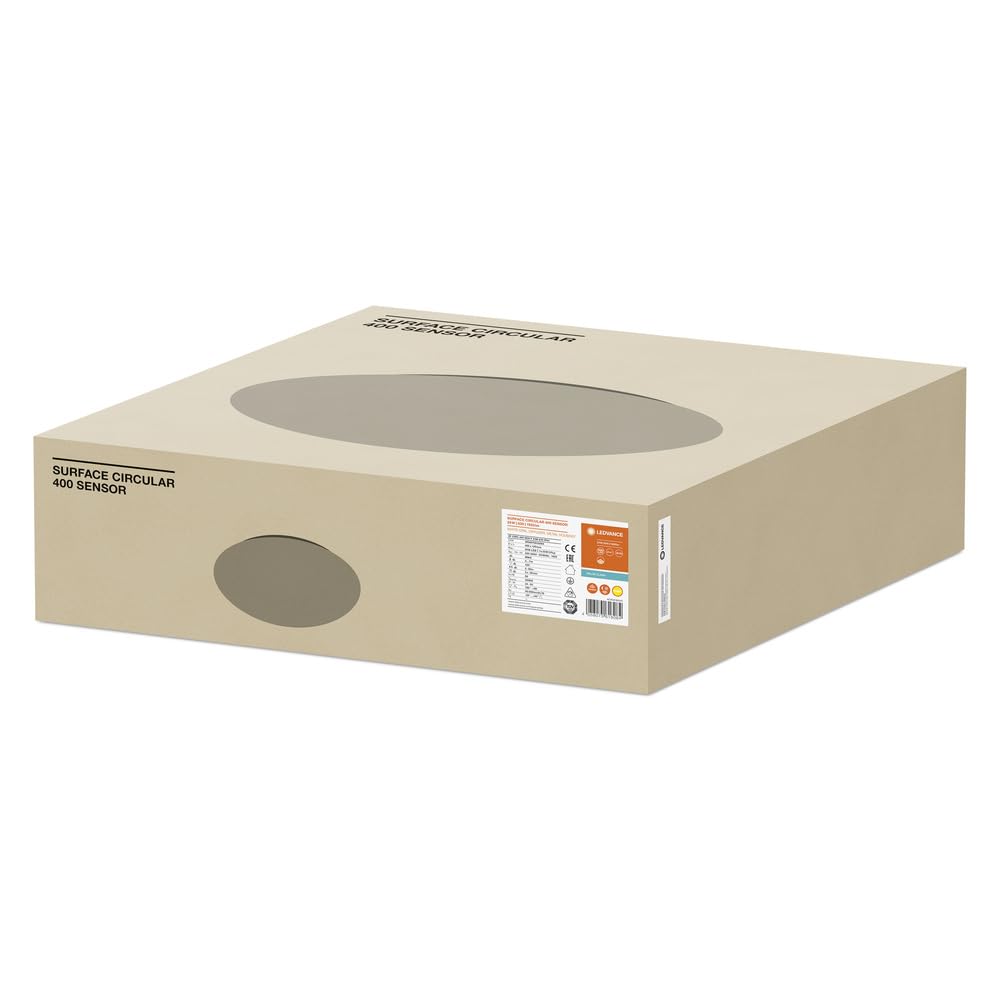 LEDVANCE Hublot pour mur et plafond avec IP44 et détecteur | SURFACE CIRCULAR 400 SENSOR 24W 830