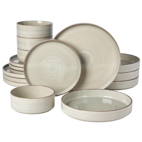 Image of Famiware Stellar 16-Piece Plates and Bowls, Matcha Green