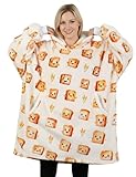 Huglanket Toast Gifts Stuff for Women Men, Bread Themed Blanket Hoodie Decor for Birthday, Christmas, One Size