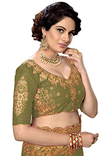 Image of Nivah Fashion Women's Silk Heavy-Embroidery work sari With Blouse piece K810