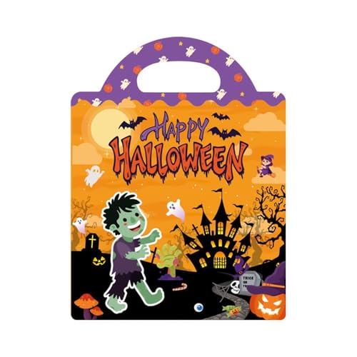 Halloween Sticker Book - Etiquetas creativas para niños, divertidas ilustraciones de actividades artesanales, educadores, colección de entretenimiento interactivo | Juego de pegatinas para niños