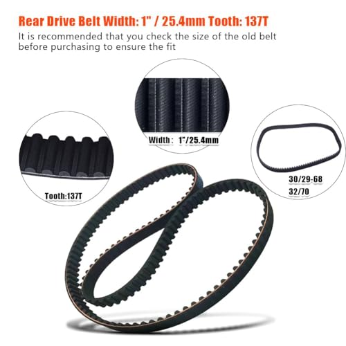 40024-07 Rear Drive Belt 137T 1" Fit for Harley Davidson Sportster XL883 XL1200 XR1200 2007-2022 FLHT/R/X FLTR 2007-2008 40591-07 1204-0061 Heavy Duty Replacement Drive Belt by CTTMEOOB - Used condition - Image 4
