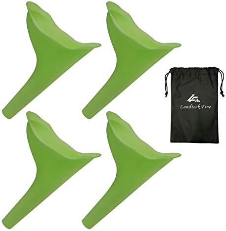 Landteek Fine Female Urination Device Travel Camping Outdoor Standing Pee Reusable Urinal Women Funnel Portable Urine Urinary 4 PCS