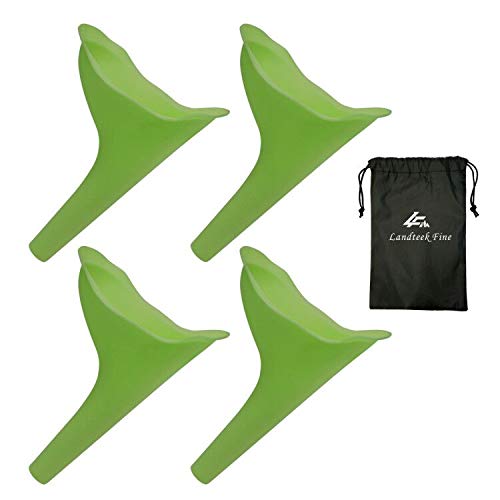 Landteek Fine Female Urination Device Travel Camping Outdoor Standing Pee Reusable Urinal Women Funnel Portable Urine Urinary 4 Pcs #TOP2