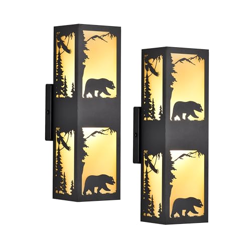 Rustic Bear Wall Lights for Cabin Exteriors
