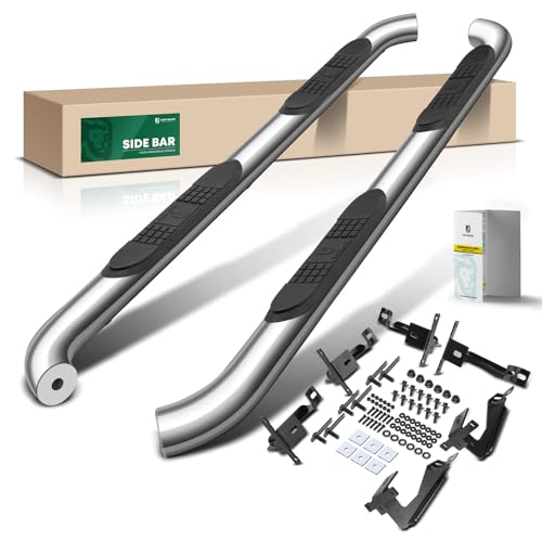 YHTAUTO 3 Inch Running Boards Side Steps Fit Jeep Grand Cherokee WK2 2011-2021, Grand Cherokee WK 2022, 4-Door SUV, Round Stainless Steel Polished Chrome, Cab Side Step Rails Off-Road Accessories