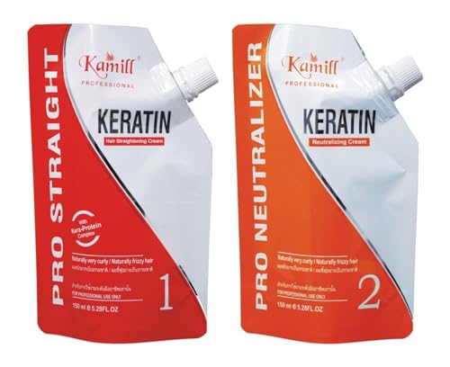 Kamill Keratin Pro-Straightening Cream And Pro-Neutralizer Kit With Kera-Protein Complex ( 150 ml each )