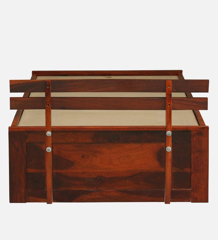 Image of Solid Sheesham Wood Admire Single Bed with Box Storage | Wooden Single Bed Cot Palang Furniture for Bedroom Living Room Home and Hotel (Honey Oak Finish)