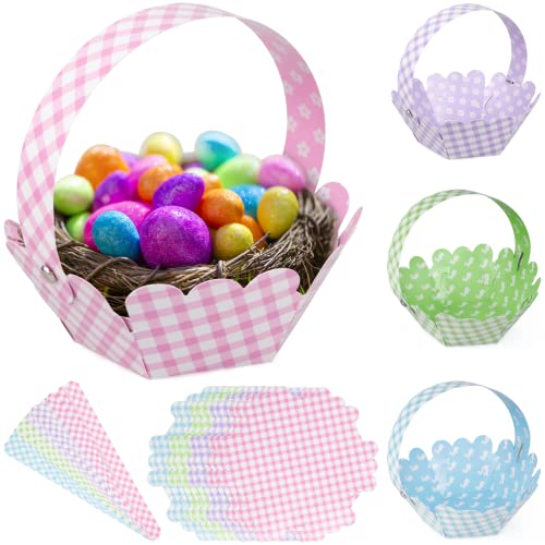 Osterkörbchen Basteln Kinder Ostern Basteln Set Ostern Dekoration Osternester Zum Befüllen,Kreativsets Zum Basteln Und Dekorieren Zur Frühlingszeit,Ostergeschenke Für Kinder Osterdeko (12 StüCk) Cover