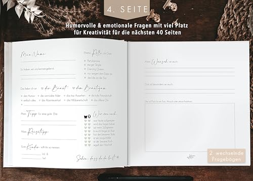 Gästebuch luftundliebe für Hochzeiten mit Ausfüllfragen