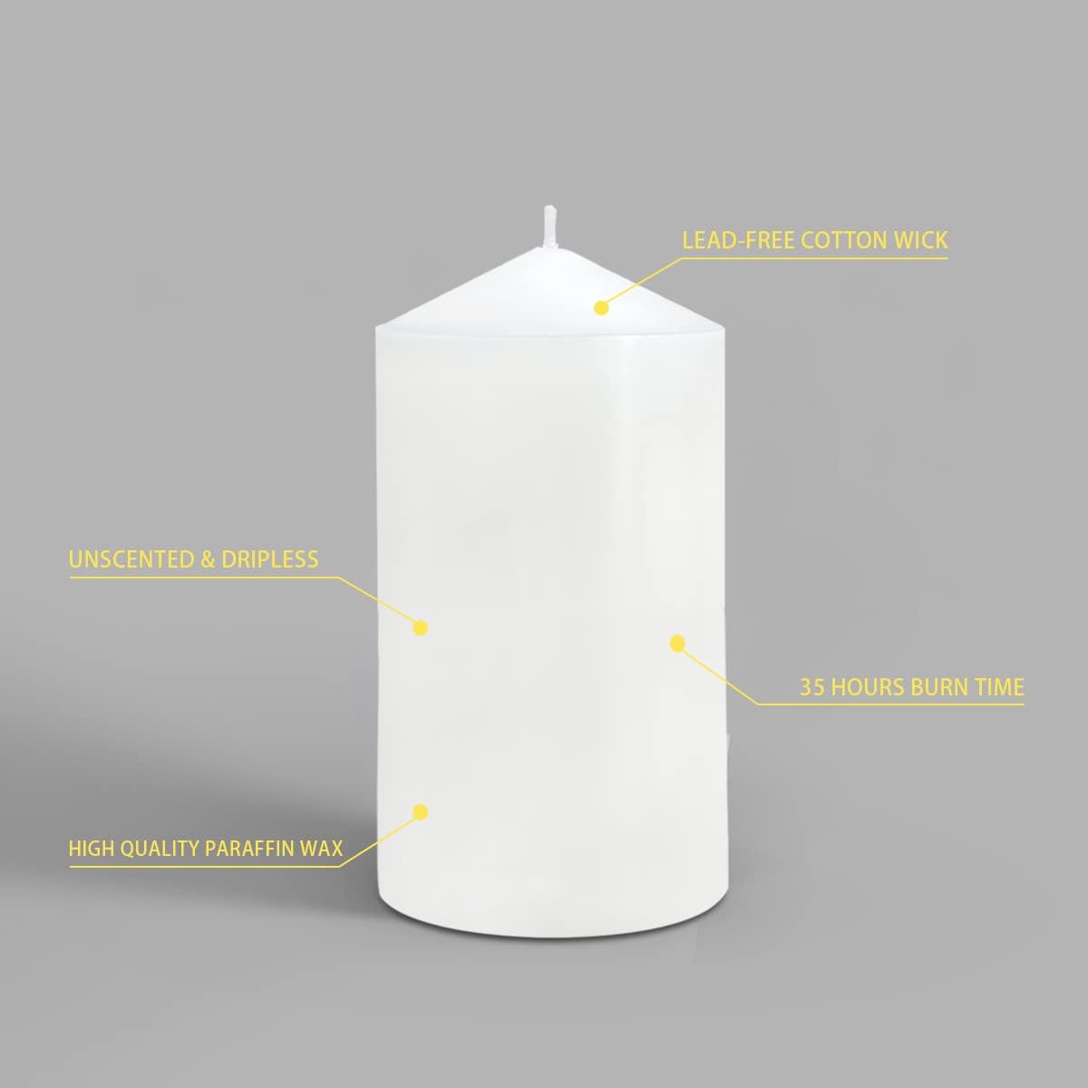 Pillar Candles 3 x 4, 6, and 8 inches, Large Handmade Candles Set of 3, Decorative Candles for Wedding, Home Decoration, Dinner, Church, Multiple Colors Available