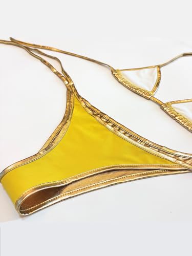 [SENMHS] レザー ビキニ セット セクシー 光沢 ランジェリー レディース PU素材 ハイレグ ひもデザイン ボンデージ風 誘惑下着 コスプレ衣装 撮影 ダンス衣装 エロかわいい 勝負インナー フェティッシュ - 画像6