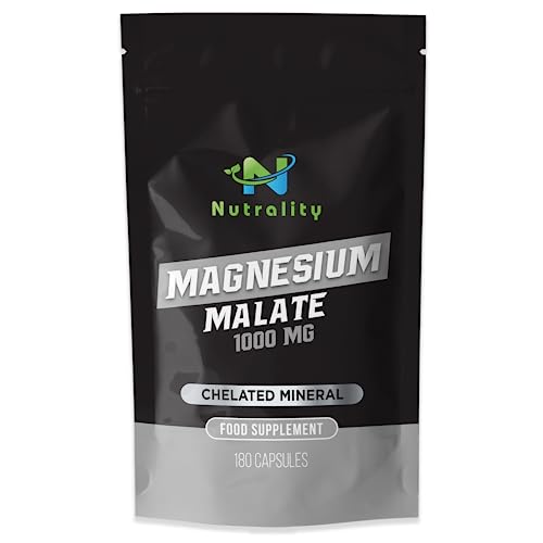 Nutrality Magnesium Malate Supplement 1000mg, 180 Capsules