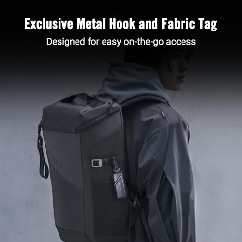 Image of ASUS ROG Strix Aiolos USB-C SSD Enclosure - Dual M.2 NVMe, PCIe & SATA Support, Tool-Free Installation, SSD Dashboard, Metal Hook with Fabric tag, Heat-Resistant Coating + high-Conductive Thermal pad