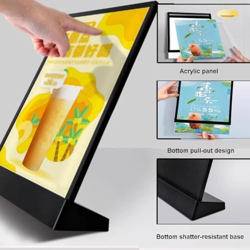 Cadre d'affichage de menu rétroéclairé tactile pour comptoir - 3
