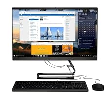 Lenovo IdeaCentre AIO 3 All-in-One Desktop-PC (50,6 cm (23,8 Zoll) FullHD, AMD Ryzen 5 4500U, 512 GB SSD, 8 GB RAM, Windows 10 Home), Maus und QWERTY-Tastatur, Schwarz