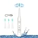 RED-NI Sonic Electric Toothbrush, 4 Free Replacement Heads Included as Gifts Ideal for Adult Children and Couples Use USB Fast Charging Waterproof Toothbrush,Model: ET201 (white)