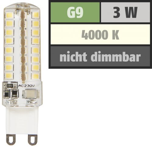 Preisvergleich Produktbild LED-Stiftsockellampe McShine ''Silicia''. G9. 3W. 320 lm. neutralweiß