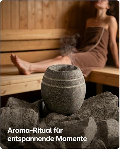 Praknu Sauna Verdampferschale Granit - Saunaei Aromaschale - Sauna Zubehör – Ansicht 2