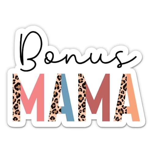 Bonus Mama Stickers - 2 Pack - Waterproof Vinyl for Car, Phone, Water Bottle, Laptop - Step Mom Decals (2-Pack)