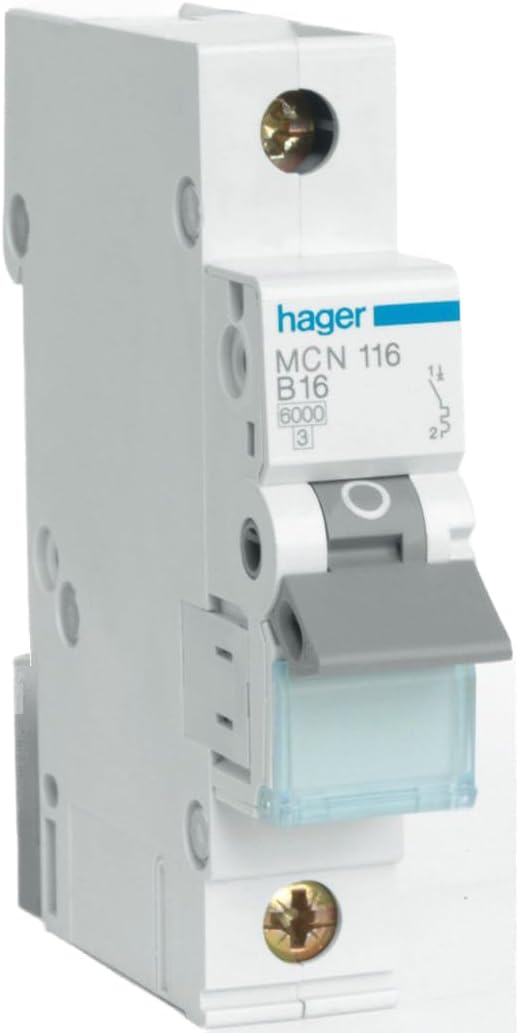 Hager MCN140 Miniature Circuit Breaker, front view