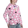LimPac White Sheep On Red Background Women'S Casual Sweatshirt, Long Sleeve Loose Pullover Hoodie With Drawstring Pocket, Black, Large #2