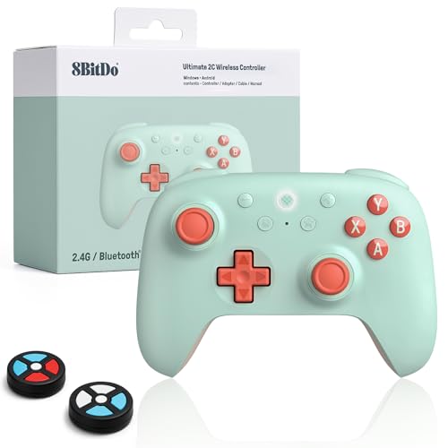 Image of 8Bitdo Ultimate 2C Wireless Controller for Windows PC and Android, with 1000 Hz Polling Rate, Hall Effect Joysticks and Triggers, and Remappable L4 /R4 Bumpers (Mint)