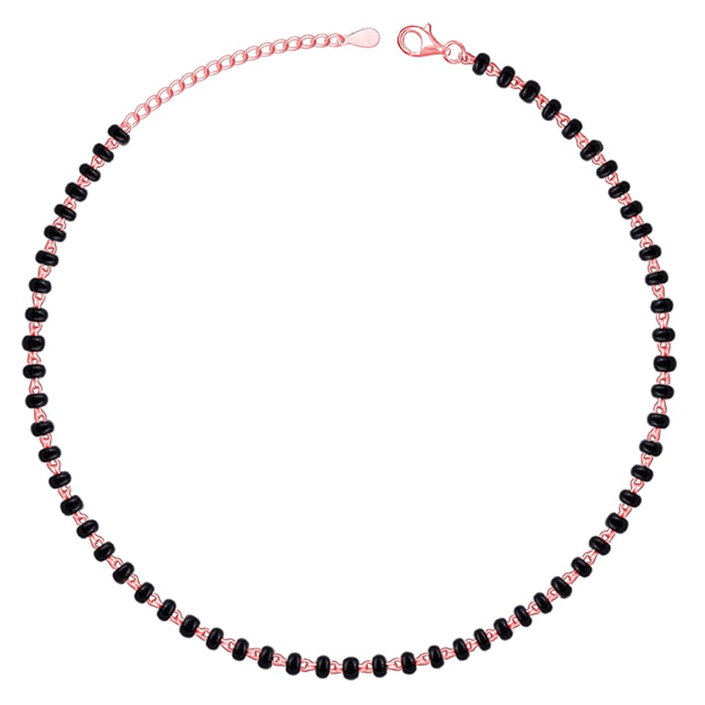 GIVA 925 Silver Rose Gold Classic Black Bead Anklet,Single | Gifts for Women and Girls | With Certificate of Authenticity and 925 Stamp | 6 Months Warranty* (B0D3LLNMJK) Amazon Price History, Amazon Price Tracker