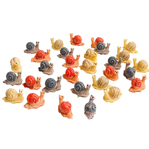 Aydinids 30 Pcs Miniature Snail Figurines Resin Mini Snail Figures For Fairy Garden Miniature Accessories Diy Micro Landscape Ornaments #TOP10