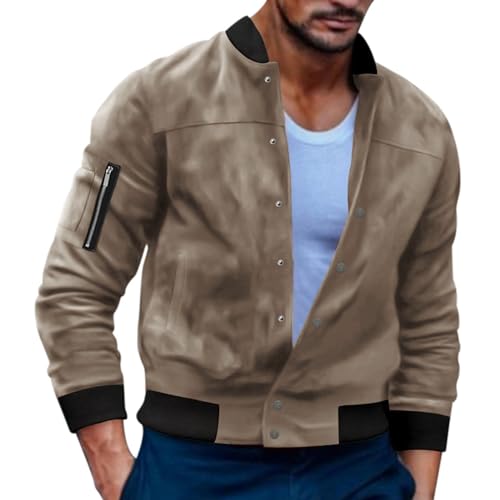 Veste hiver homme unie sans capuche blouson chaud à fermeture