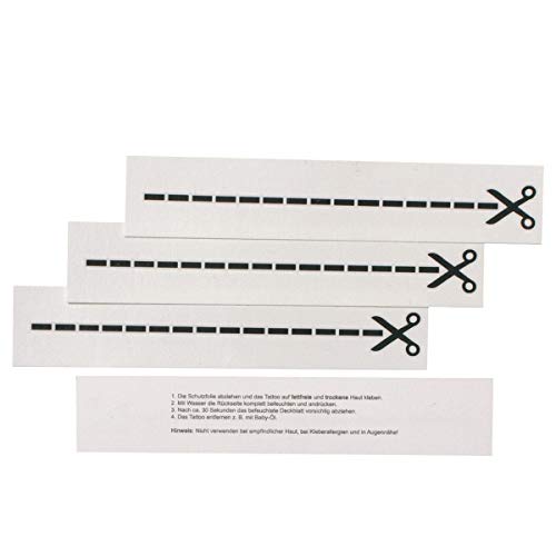 5 x Schnittlinie Tattoo - Cutting line Tattoo -...