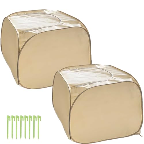 2 Pack Pop Up Plant Freeze Protection Covers, Shrub Frost Covers Outdoor Plant Protectors Frost Cloth Covers for Winter Protecting Fruit Potted and Shrub from Freezing Animals Eating(2 Pack 30x30x30&q...