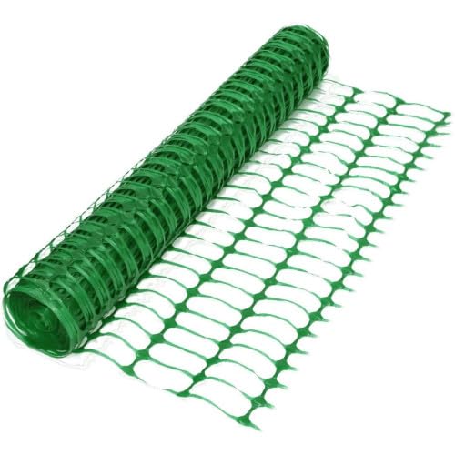 Rete da Cantiere estrusa in HDPE a Maglia ovoidale Dotata di Bordi e Fascia Centrale antistrappo Verde (120 cm x 50 MT)