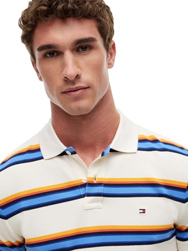 Image of Tommy Hilfiger Men's Short Sleeve Polo Shirts in Regular Fit With Stretch and Organic Pique Cotton