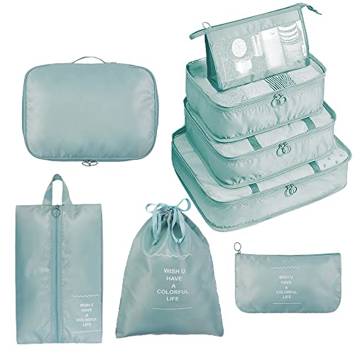 Packwürfel Reise-Organizer Gepäck-Kompressionstaschen - 8 Sets Reisezubehör (blau) Cover