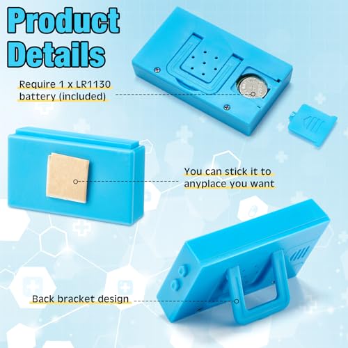 Image of Frienda 6 Pieces Mini Digital Clock Small Digital Clock Stick on Battery Operated Self Adhesive Bracket for Car Dashboard Fridge (Blue)