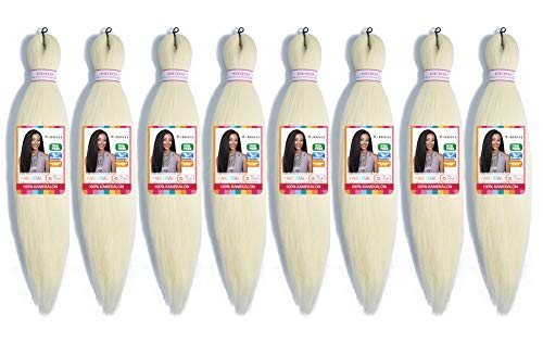 UAN 22"-8 packs/lot Pre-stretched Braiding Hair Extensions Yaki Texture Synthetic Hot Water Setting Itch-free Twist Braid Hair (22inch,8pieces, 613#)