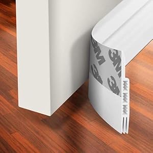 Simple Fix Tochtstopper voor deuren, 100 cm, 2 stuks, deurafdichting, windstopper, voor deuren en ramen, afdichtingstape, zelfklevend en isolerend, wit