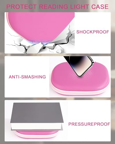 Image of Reading Light Case for Glocusent LITOM LEDGLE TSINGREE, Portable Book Light Case, Pink, Small