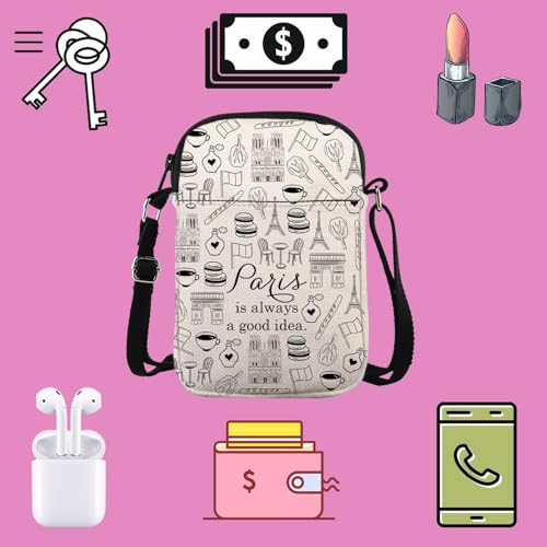 TSOTMO Paris Travel Gift Paris City Skyline Paris Is Always A Good Idea Zipper Pouch Crossbody Bag3
