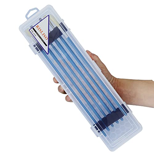Image of Rectangular Paint Brush Storage Box for Artist Bainting Brushs,13in Portable Miniature Plastic Travel Stackable Flat Long PaintBrush Case Without Brushes,Set of 2 Pack