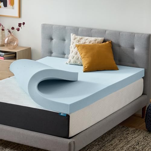 Lucid 4 Inch Memory Foam Mattress Topper, Queen Size – Cooling Ge...