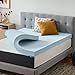 LUCID 4 Inch Gel Memory Foam Mattress Topper-Ventilated Design-Ultra Plush-Queen