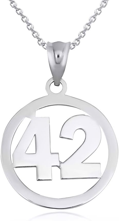 Claddagh Gold Solid 925 Sterling Silver Personalized Sports Jersey Lucky Number Circle Pendant Necklace - Choice of Number and Rolo Chain 16"-22" Length