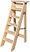 ZJYWMM Drewniany 6-stopniowy składany stołek drabina, domowe krzesło na schody dla dzieci i dorosłych, lekkie domowe narzędzie ogrodowe (kolor: Drewno)