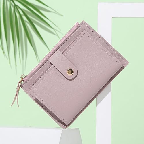 Credit Card Holder for Women, Small Wallets Woman Multi Card Slot Faux Leather Thin Wallet for Women Light Purple2